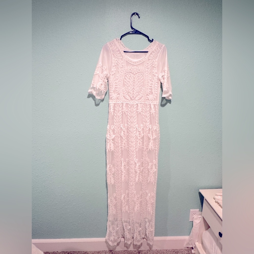 White Lace Maxi Dress